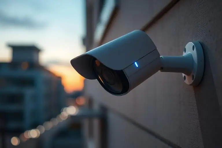 CCTV camera at dusk