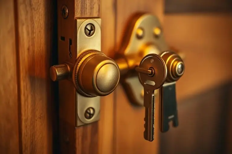 Brass mortice lock and keys